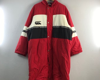 Vintage Canterbury Von Neuseeland Colorblock Rugby Sportbekleidung All Blacks Lange Art Outfits Mantel Bomber Windjacke Rot Groß