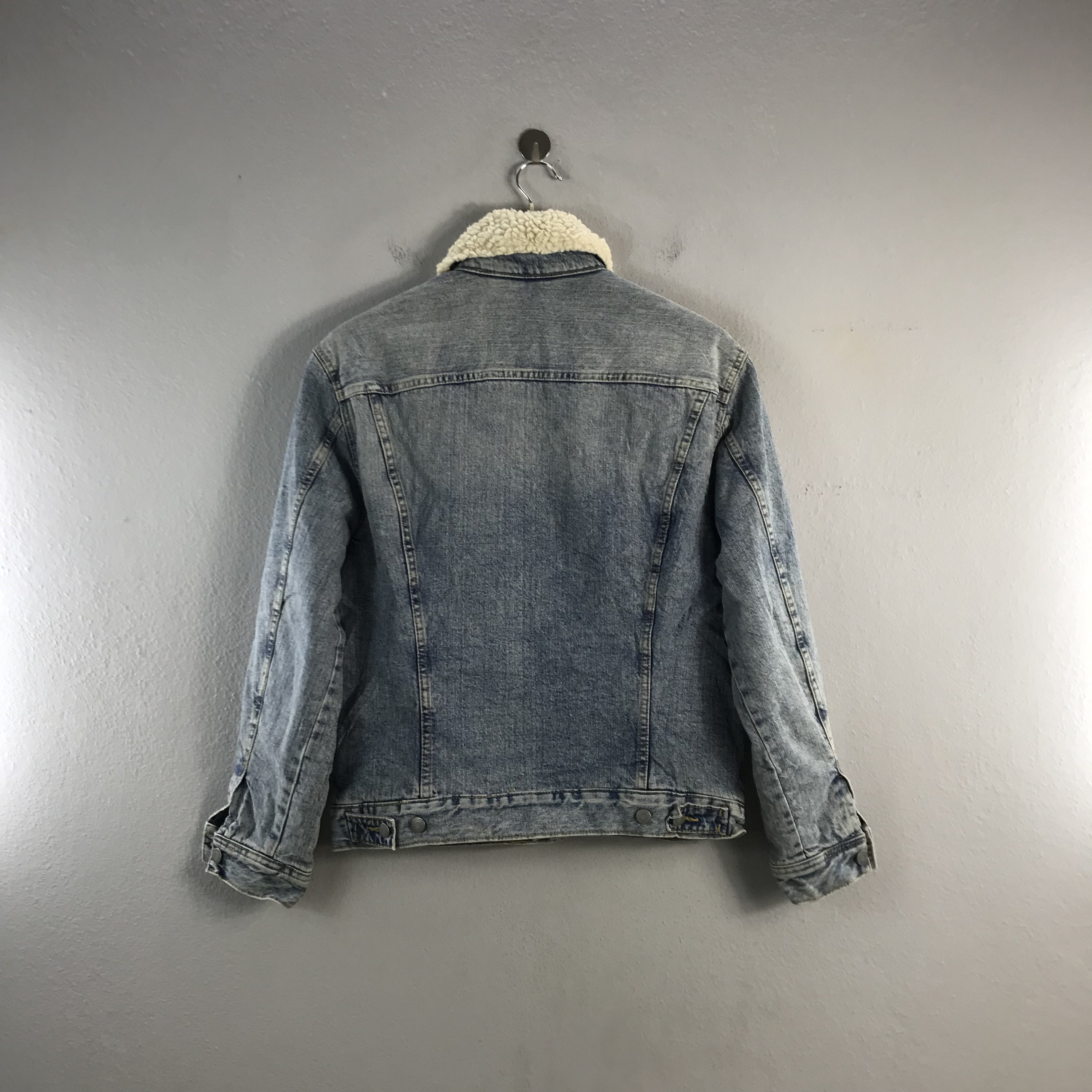 H M Denim Trucker Jeans Sherpa Brand Stonewash Menswear Vintage Casual Rugged Style Outfits Fashion Bombers Windbreaker Jacket Blue Small Etsy Canada