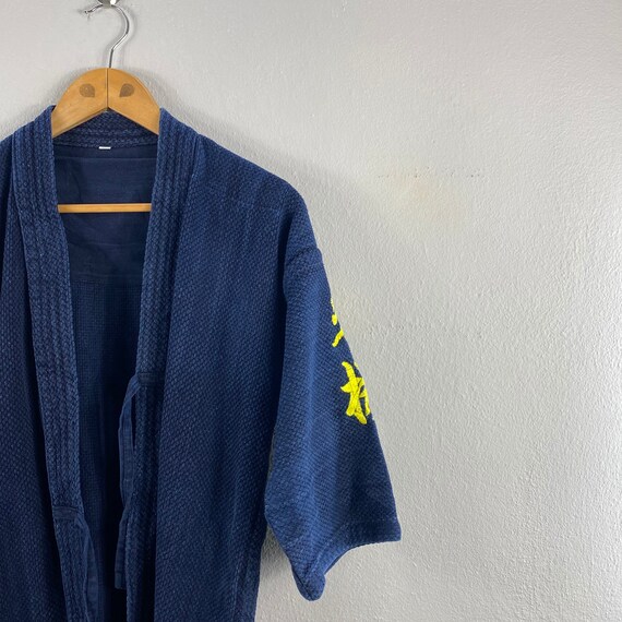 Vintage Indigo Blue Japanese Brand Noragi Kimono … - image 3