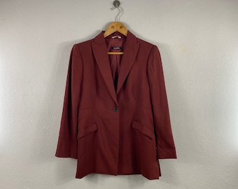 Maska vintage Made in Italy Lana doppio petto Abito fashionista Giacca formale elegante firmata Giacca blazer da donna Rosso taglia 42