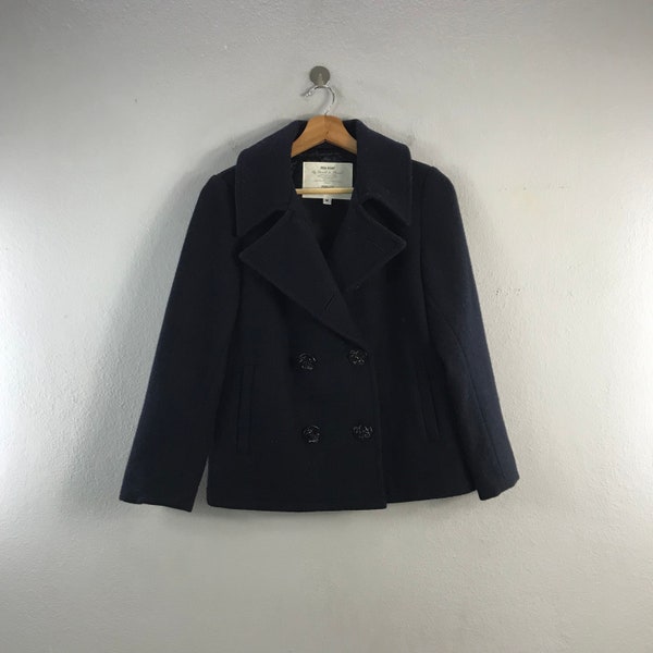 Vintage Fidelity Gerald & Stewart Usa Peacoat Homme Vêtements de travail robustes Manteaux décontractés Tenues Fashion Bombers Veste coupe-vent Noir Moyen