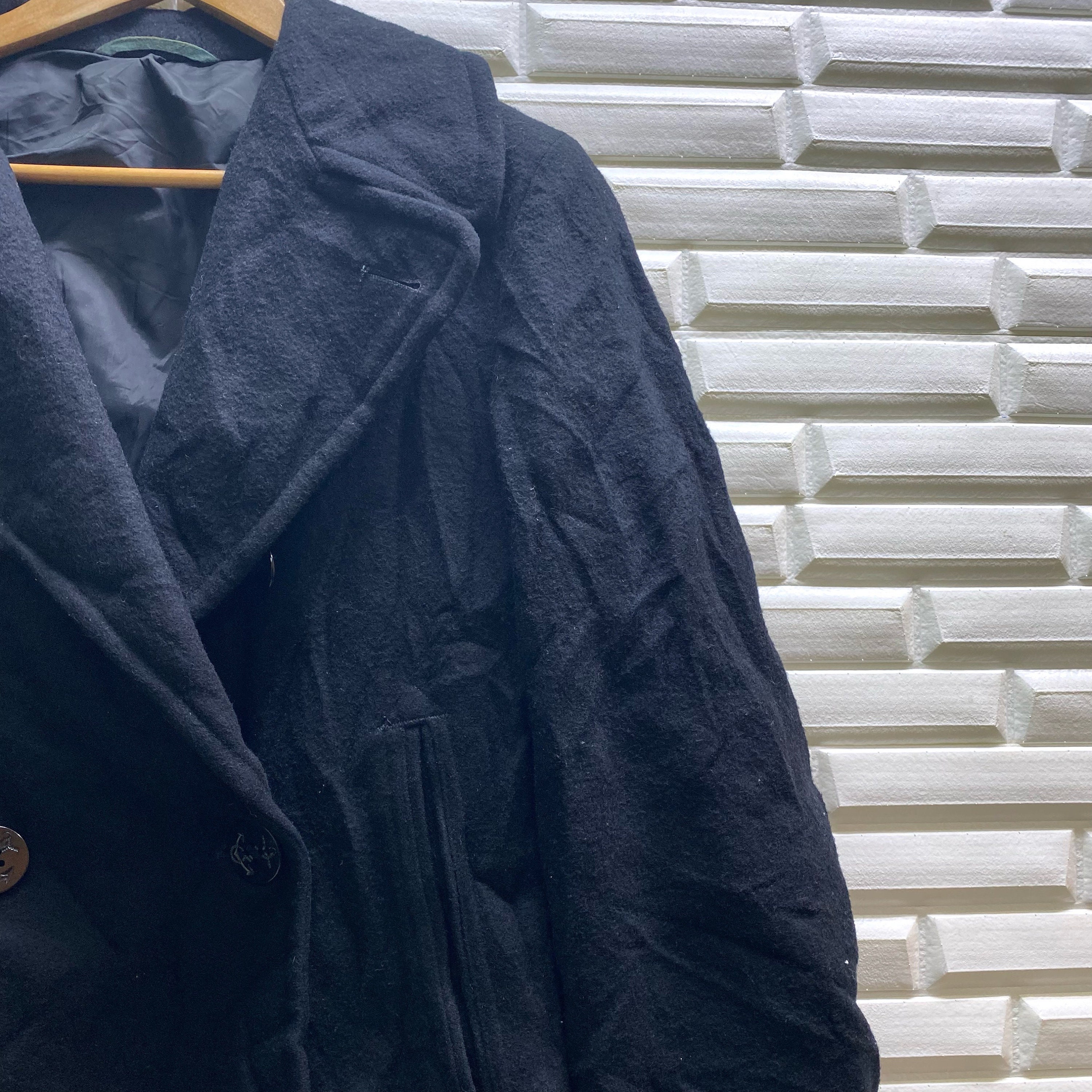 VTG MIL-TEC US NAVY PEACOAT WOOL DOUBLE BREASTED MILITARY ROCKABILLY 53 (50) XXL