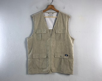 Vintage Oscar Jones Multipocket Menswear Casual Japanese Brand Rugged Style Zipper Tracey Outfits Fashion Vest sleeveless jacket Grey Large