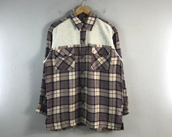 Vintage Bonita Bela Checkered Tartan Japanese Brand Style Streetwear Outfits Fashion Design Flannel shirt oxford buttondown Brown large