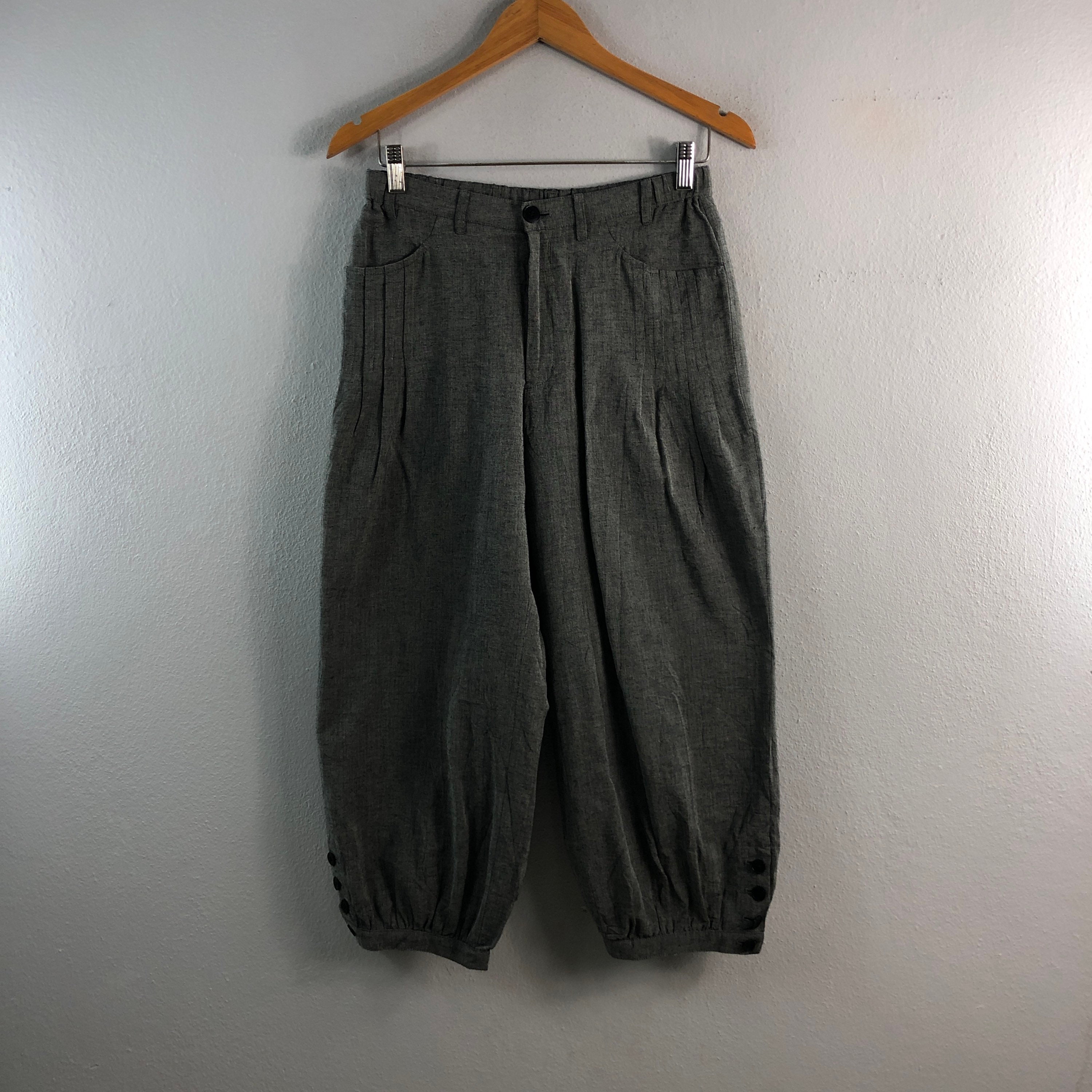 Keiko Kishi By Nosh Quilted Cropped Japanese Brand Designer Fashion style  Wool Balloon Design Outfits Vintage trouser pants Grey W30x23 -  日本