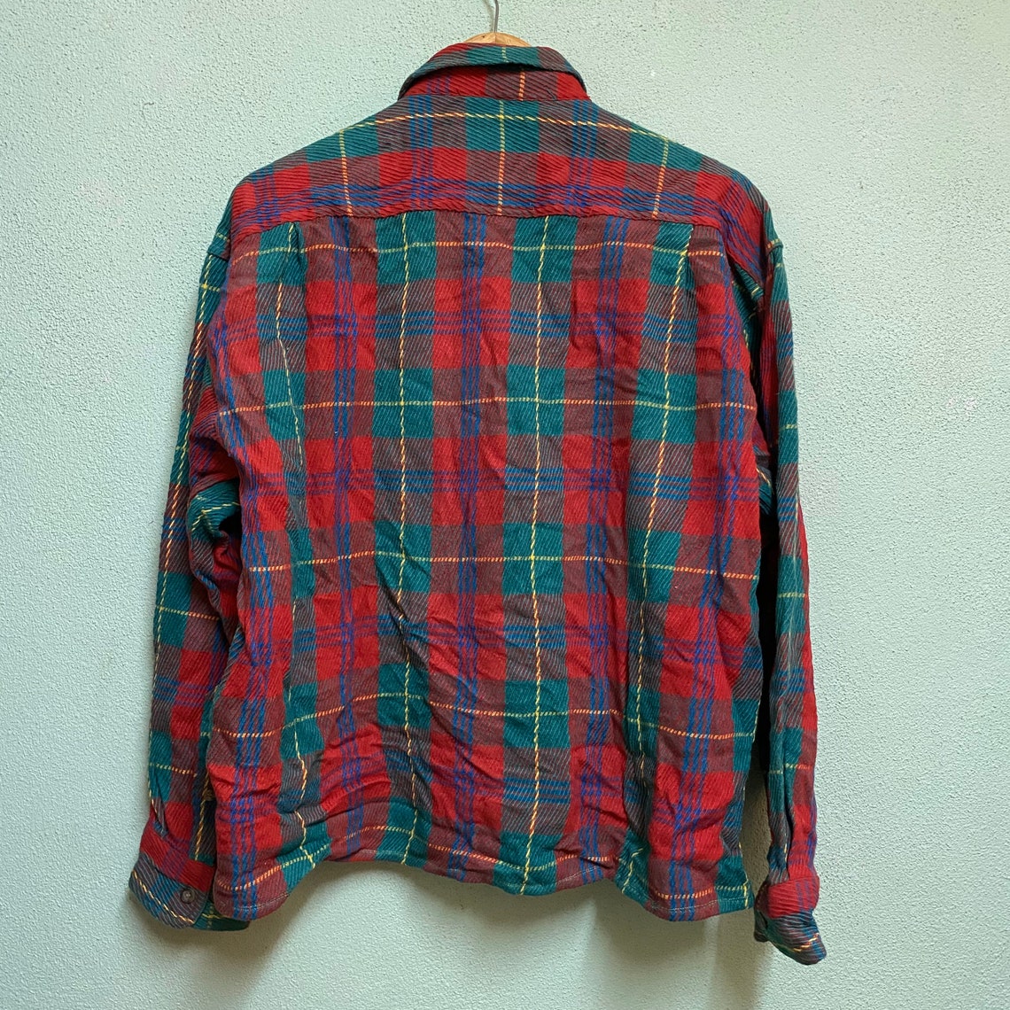 Vintage COX chekered plaid tartan style flannel double | Etsy