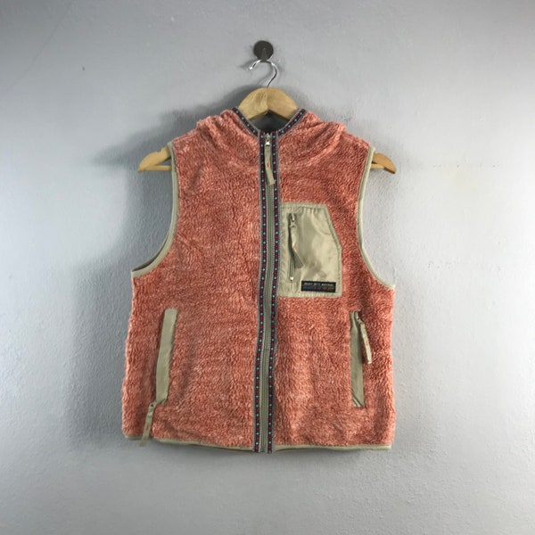 Vintage Cube Sugar Heavy Duty Matériel Workwear Style Polaire Hoddie Zipper Casual Marque japonaise Tracey Vest Veste sans manches Orange Medium