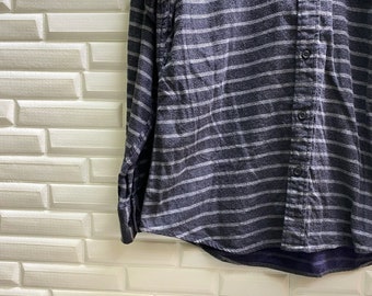 Topvalu Authentic Jeanswear & Quality Goods Japanese Brand Striped Design Style Flannel Casual Menswear oxford buttondown Shirt Grey Large Topvalu Authentic Jeanswear & Quality Goods Japanese Brand Striped Design Style Flannel Casual Menswear oxford buttondown Shirt Grey Large