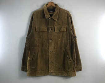 Vintage Lounge Lizard Corduroy Trucker Japanese Brand Casual Style
