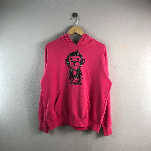 Vintage UITTG baby japanese brand streetwear Hoddie Casual Outfits  sweater logo style design jumper Jaket Sweatshirt Pink Large size