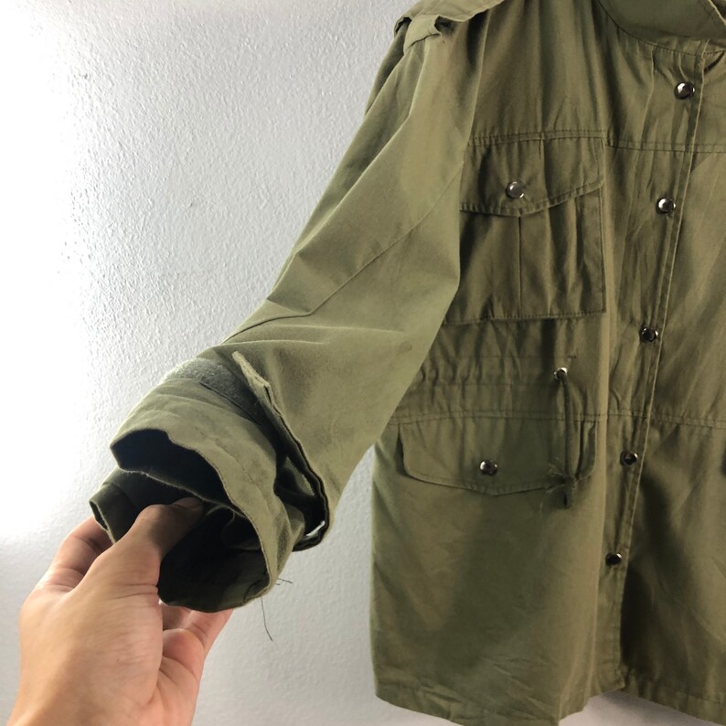 Scale Multipocket Army Design Casual M65 Style Military Utility Oversized Field Hoddie 1990er Parka Bombers Windjacke Grün Medium Bild 6