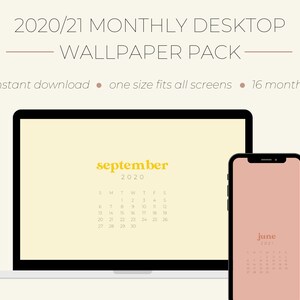 2020/21 Pastell Minimale monatliche Desktop Wallpaper Pack - minimalistisch, Pastell, iPhone Wallpaper, Laptop Wallpaper, Desktop Wallpaper, Kalender