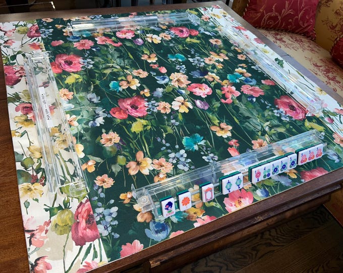 Custom Upcycled Mahjong set - Wildflowers & Pagodas