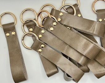 Taupe Leather Wriststrap