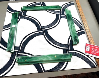 Handmade designer Mahjong Mat Navy Stripes