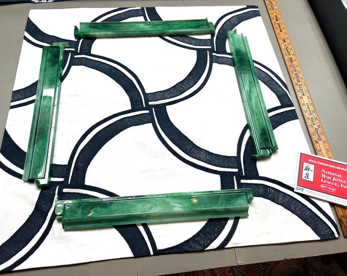 Handmade designer Mahjong Mat Navy Stripes