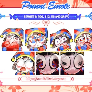 POMNI EMOTE PACK - The Amazing Digital Circus Pomni Emote for Twitch, Discord, Youtube | Instant download