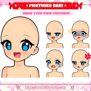 Base Pngtuber, base Pngtuber per Twitch, Youtube e Discord, fai da te, disegna il tuo Pngtuber, modello PSD modificabile, modello base Chibi