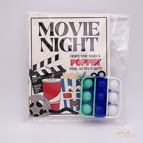 Movie Party Favor /  Movie Night Popit / Birthday Party Pop-it / Movie Night Birthday Party