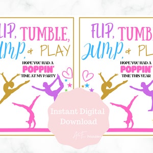 Printable Gymnastic Party Favors/ Printable Gymnastic End of Season Party Favors/ Printable Gymnast Party Favors/ Gymnastic Competition Gift