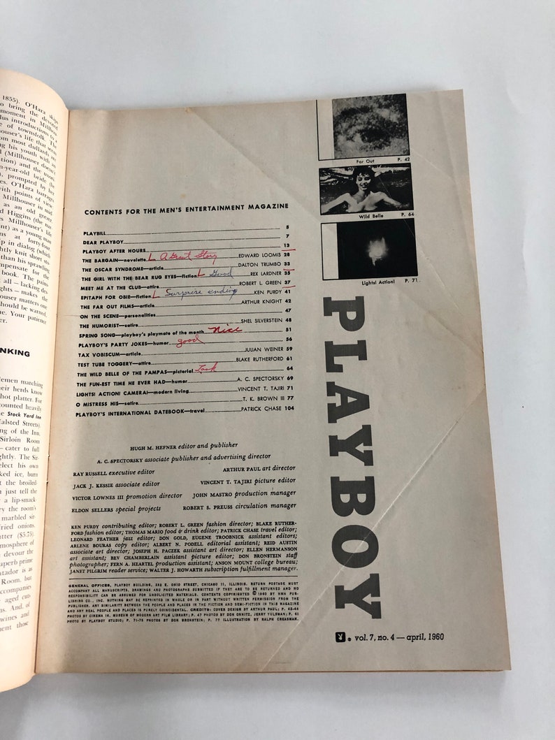 Playboy magazine April 1960 Linda Gamble | Etsy