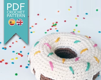 pdf crochet donut pattern. donut amigurumi