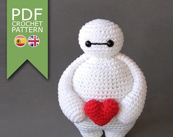 PDF-Amigurumi-Muster. Häkelpuppenmuster auf Englisch und Spanisch. Häkelpuppe