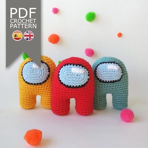 pdf amigurumi pattern, crochet pattern crewmate
