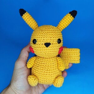 PDF Pikachu amigurumi pattern. crochet doll pattern in English and Spanish. Crochet doll image 3