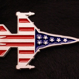 Empire Pewter Stars & Stripes F16 Airplane Flag Pewter Pin