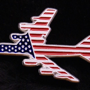 Empire Pewter Stars & Stripes B52 Airplane Flag Pewter Pin