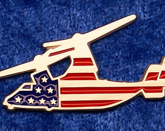 Empire Pewter Stars & Stripes Osprey Aircraft Flag Pewter Pin
