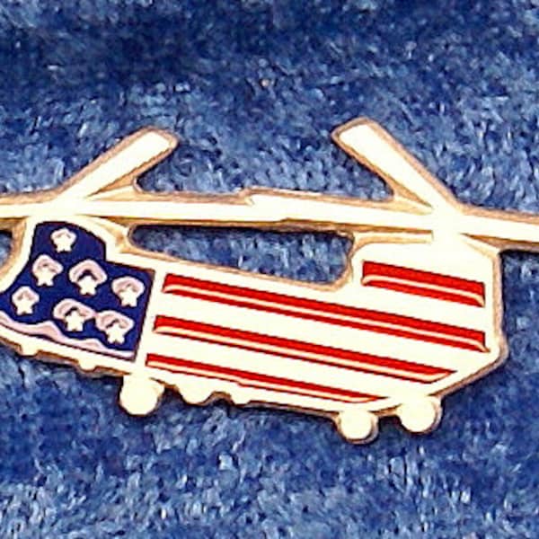 Empire Pewter Stars & Stripes Chinook Helicopter Flag Pewter Pin