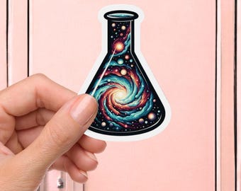 Galaxie Flask Magnet, kosmisches Labor Dekor, Weltraum Chemie Geschenk für Astronom, Chemiker, Wissenschaftler, Lehrer für Wissenschaft oder STEM-Student, Lab Tech