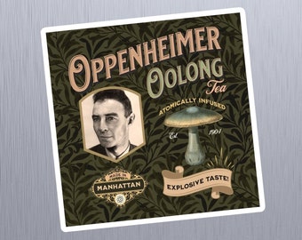 Oppenheimer Oolong Tea Magnet, Famous Scientists Cafe Series, Great Gift for Physics and Science Teachers, Physicists, Geeks and Nerds