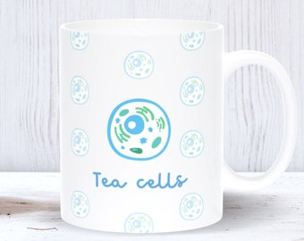 Tea Cells Mug - T Cell, Biology Gifts, Science Gifts, Science Teacher Gifts, Lab Tech Gifts, Funny Mugs, Funny Gifts, Nerdy Gifts