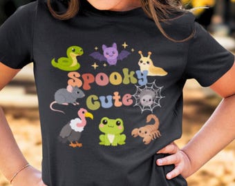 Youth Spooky Cute Animals Shirt, Kids Halloween Critters, Love the Unloved, Gift for a Budding Biologist, Future Environmentalist