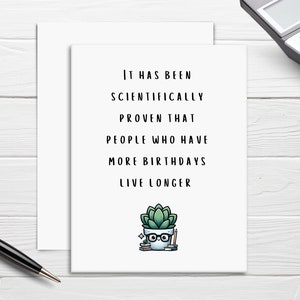 Carte d'anniversaire scientifique amusante, carte sarcastique, idéale pour un scientifique, un professeur de sciences, un collègue, un ami ringard, un partenaire de laboratoire, un analyste de données
