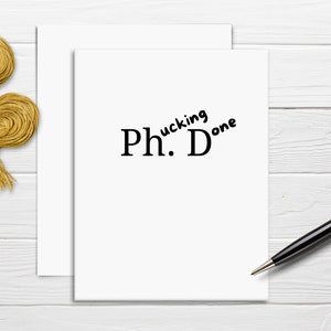 Tarjeta de graduación de doctorado, tarjetas divertidas de posgrado de doctorado, ideal para graduados universitarios, médicos, científicos, educadores, artes liberales