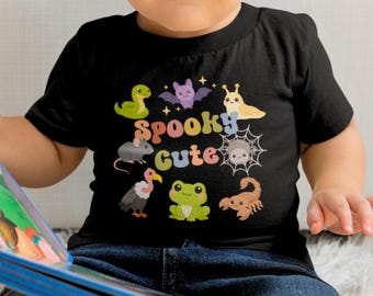 Toddler Spooky Cute Critters Shirt, Halloween Animals, Love the Unloved, School Party Tee, Gift for Budding Biologist, Science Kids