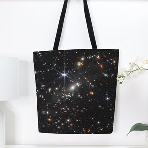 James Web Space Telescope First Image Tote Bag, Astronomy Gifts, Science Teacher Gifts, Eco Friendly Gifts, Reusable Shopping Bags