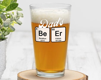 Personalized Science Beer Glass, Great for Father's Day, Gift for Dad, Graduation, Teacher's Appreciation, Scientists, STEM, Chemistry