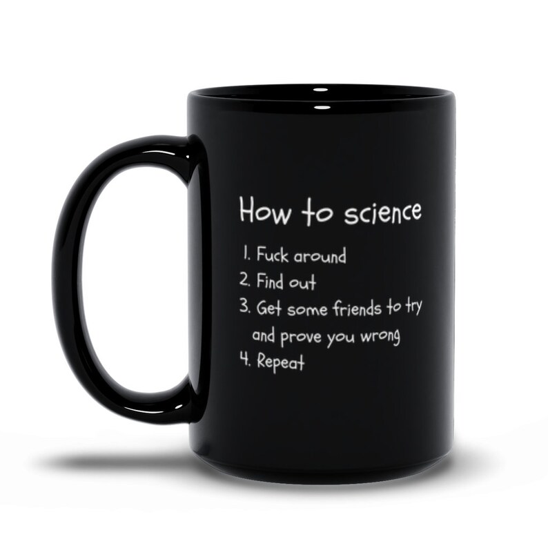 How To Science Black Mugs Scientific Method Mug Etsy