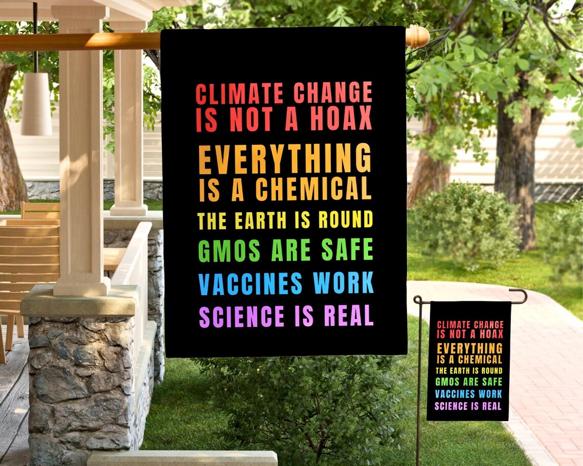 Science Lawn Sign Science is Real Yard Flag, Garden Flags, Garden Decor, Garden Art, Yard ...