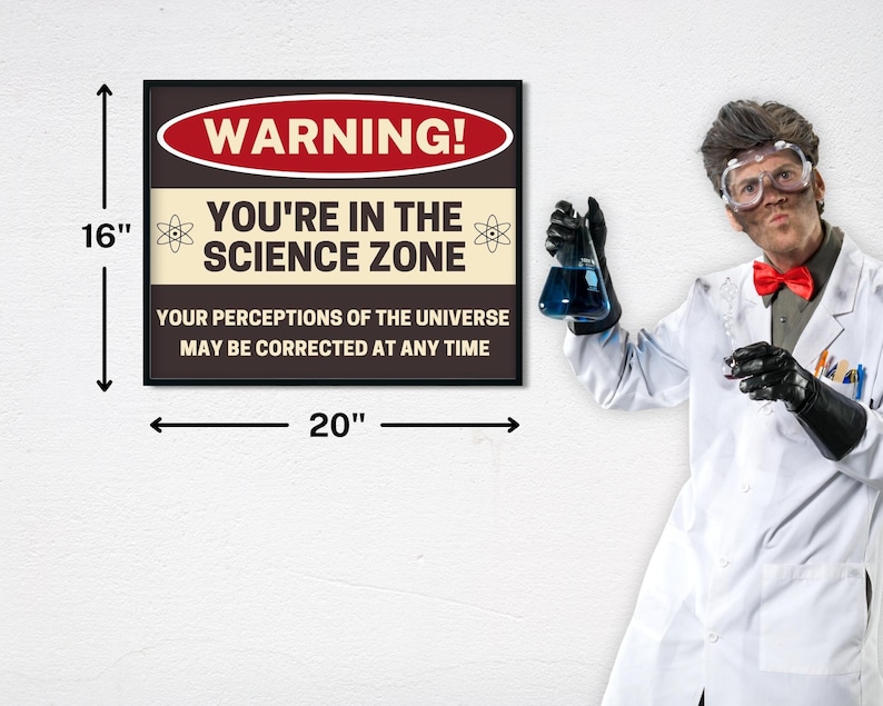 Warning! You're in the Science Zone Poster Print, Science Classroom ...