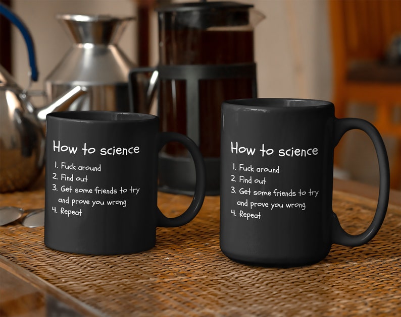 How To Science Black Mugs Scientific Method Mug Etsy