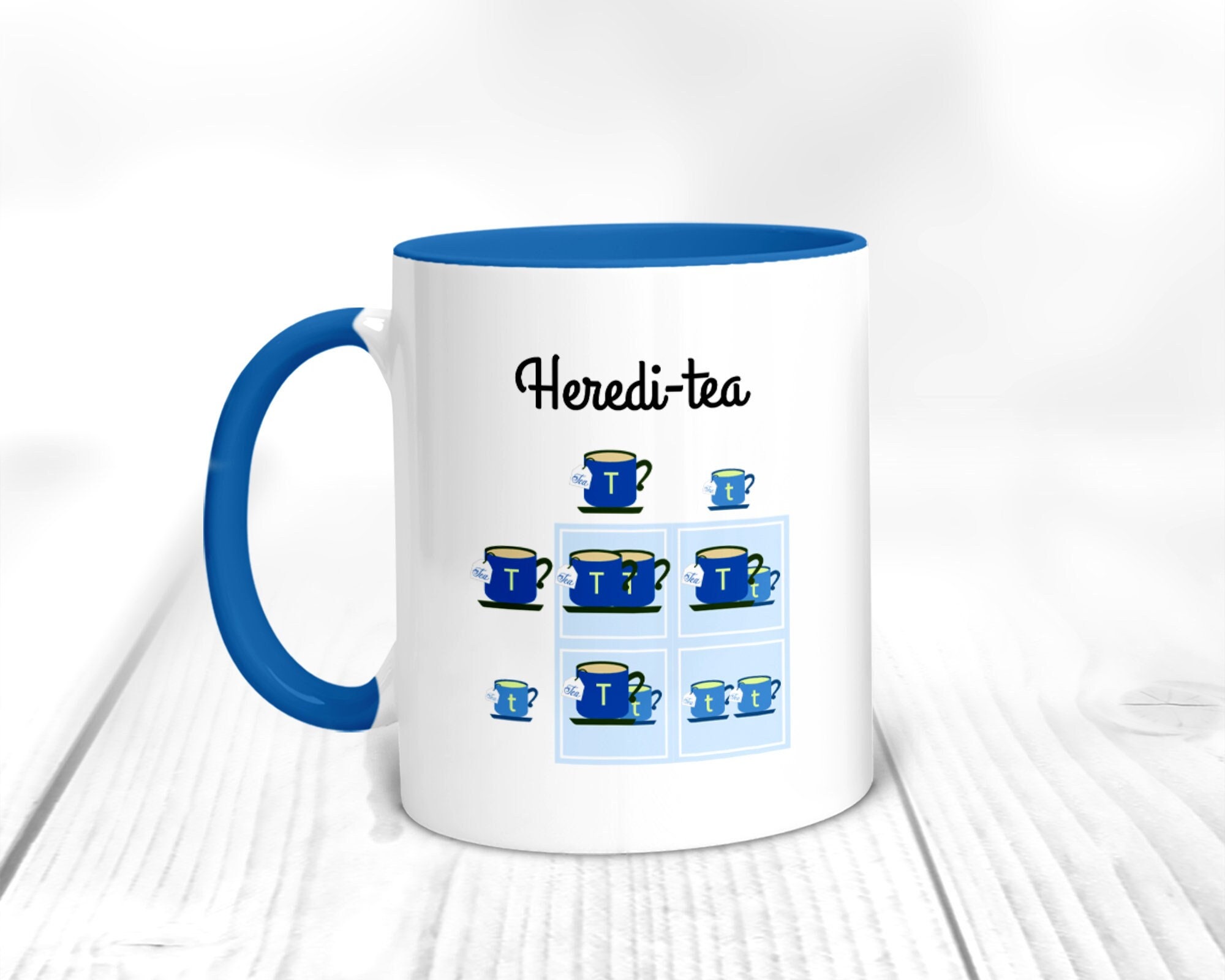 Heredi-tea Mugs, Heredity Punnett Square, Funny Science Mug, Great