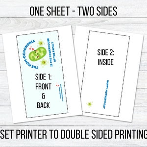 May include: A printable card with a green cartoon mitochondria with a smiling face and the text "The Mom-ochondria is the powerhouse of the family". The back of the card has the text "Happy Mother's Day".