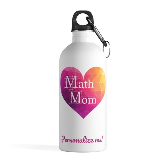 Personalized Water Bottle Math Mom Mother's Day Gift Etsy