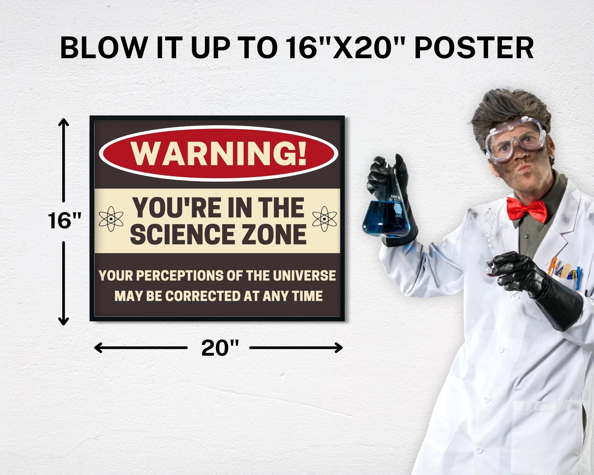 Warning You're in the Science Zone Digital Download - Etsy